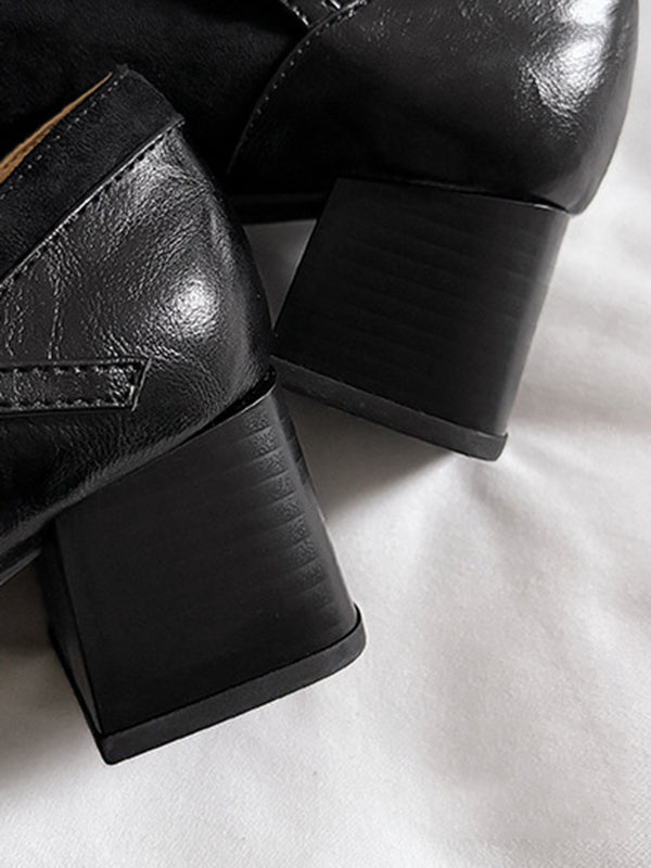 Shallow Cut Split-Joint Square-Toe Mary Janes Pumps