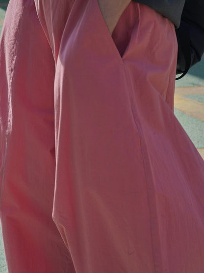 Loose Wide Leg Solid Color Split-Joint Casual Pants Bottoms Trousers