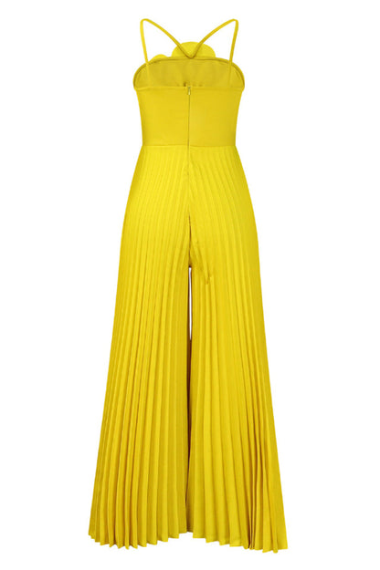 Jessica Flower Applique Pleated Jumpsuit