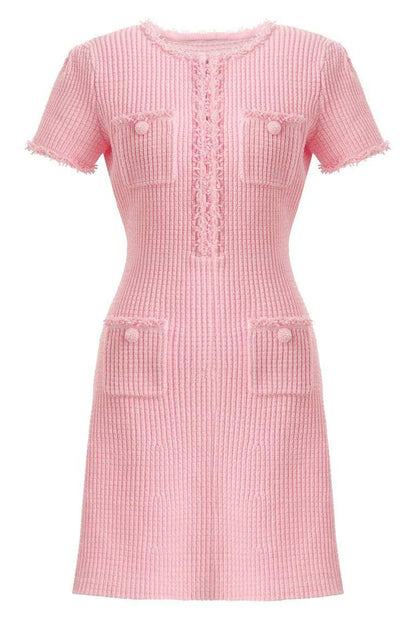 NADIA Tweed Mini Dress | Elegant Short Sleeve Dress