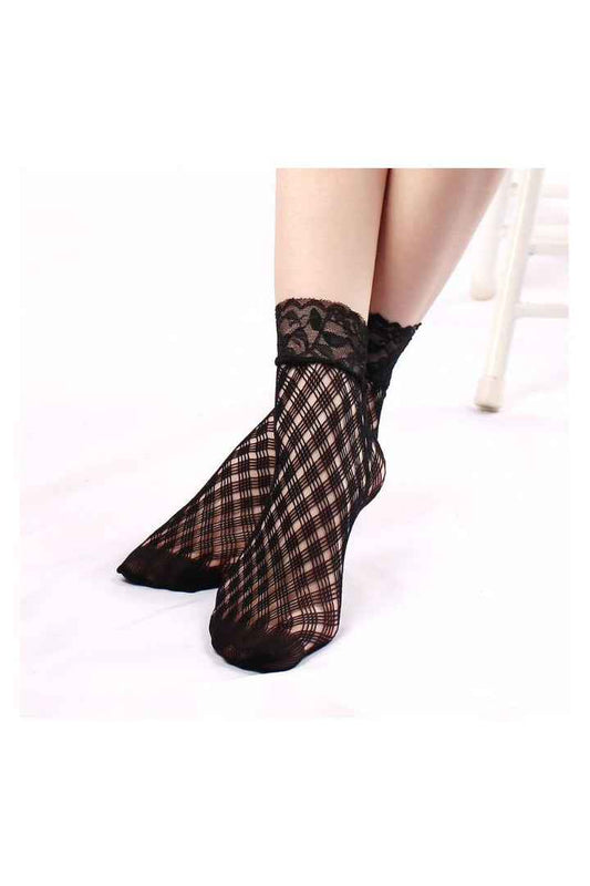 Lace Lattice Fishnet Socks