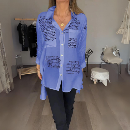 Carla™ | Handwritten Button-Up Shirt