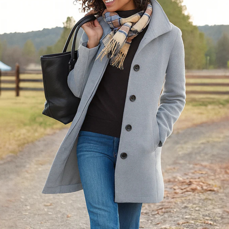 Aubrey™ | Classic Coat with Buttons