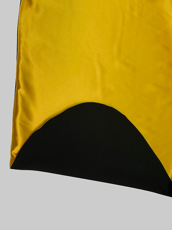 Irregularity Asymmetric Contrast Color Round-Neck Maxi Dresses