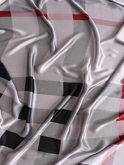 Chic Plaid Silk Imitation Shawl&Scarf