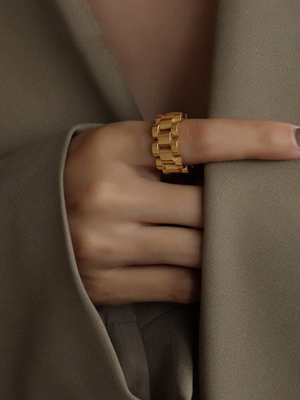 Bague originale, simple et cool, couleur unie 