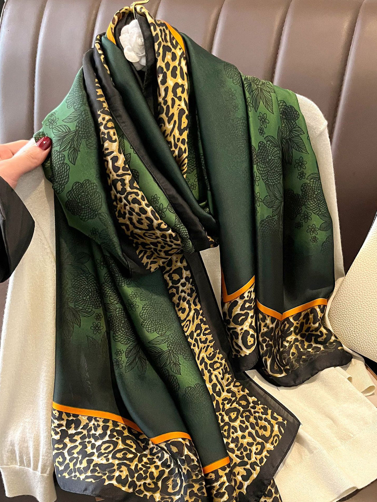 Leopard Contrast Color Shawl&Scarf