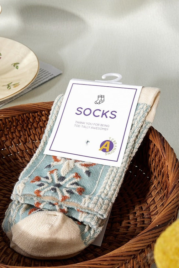 Patterned Teal Socks