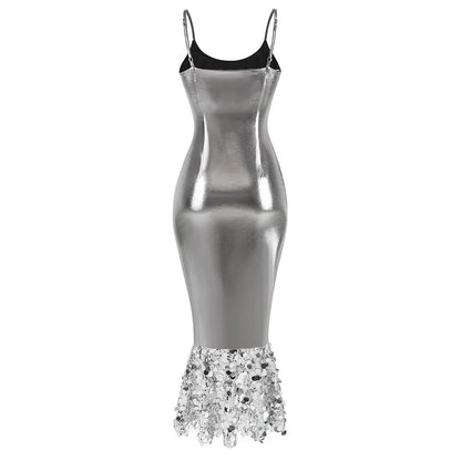 NEXT DAY DELIVERY ASENAT Metallic Bodycon Dress
