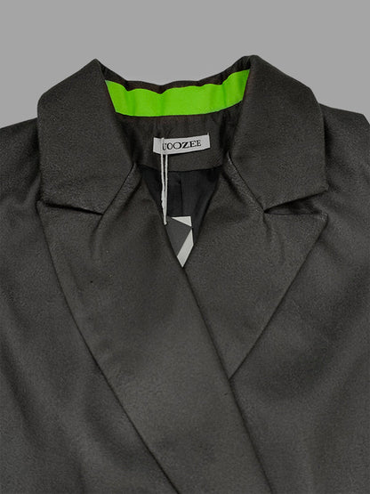 Long Sleeves Loose Buttoned Gradient Pockets Split-Joint Notched Collar Outerwear