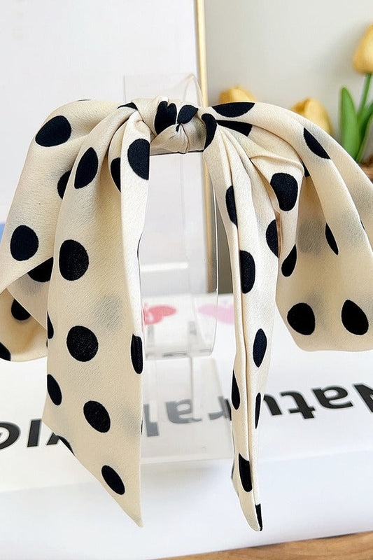 Polka Dot Ribbon Bow French Barrette Clip
