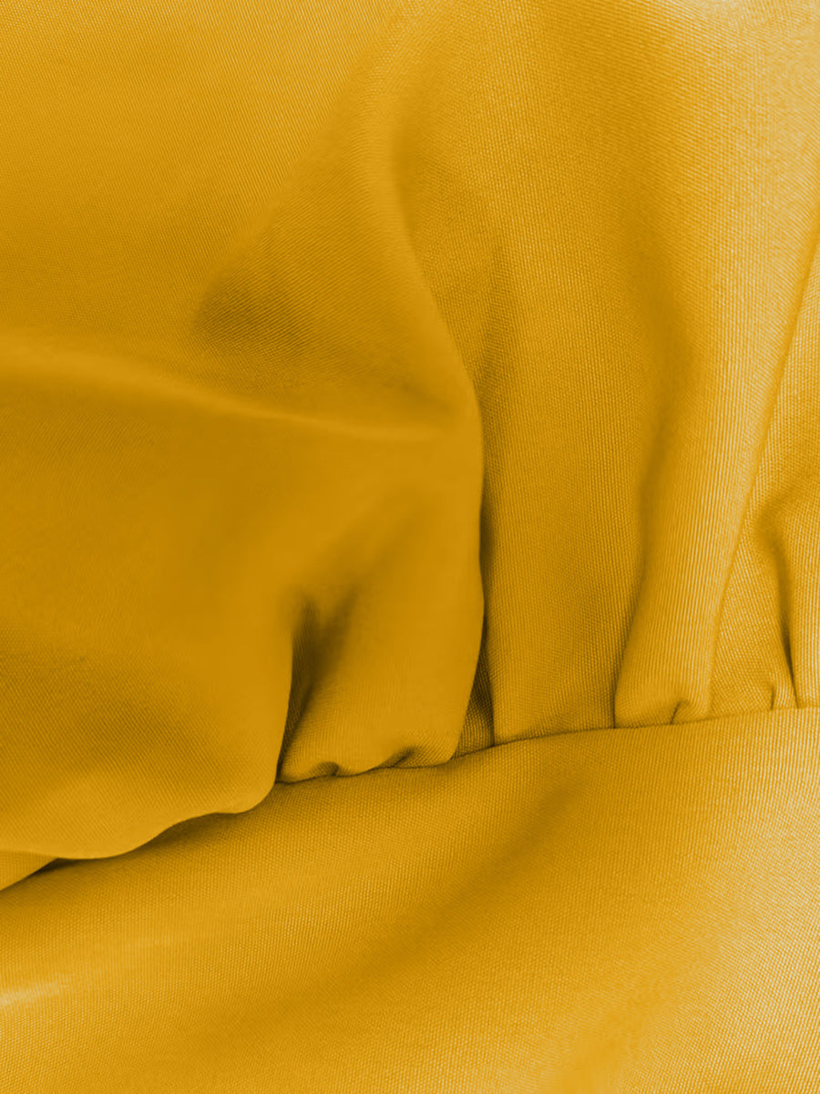 Elasticated Waist High Waisted Pleated Pockets Solid Color Split-Joint Split-Side Lapel Maxi Dresses