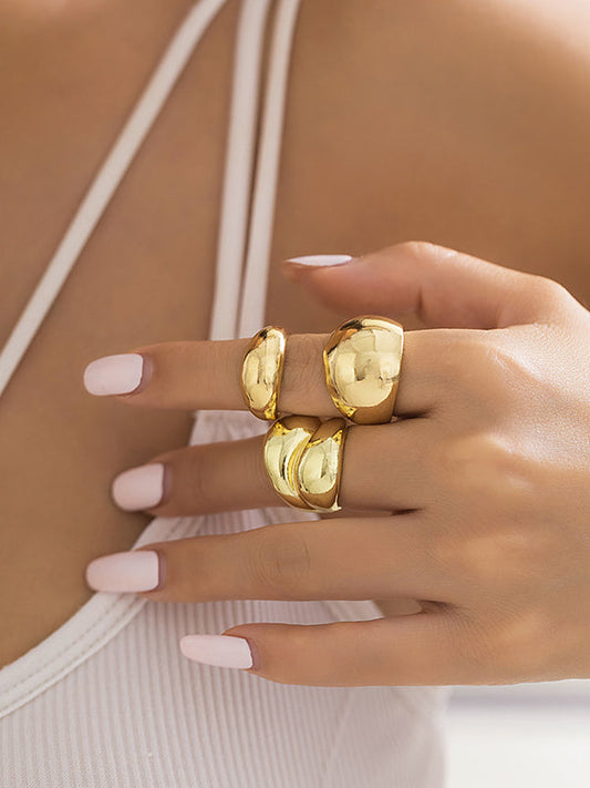 Adjustable Geometric Rings Accessories GOLD One_size