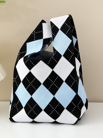 Plaid Contrast Color Satchels Bags