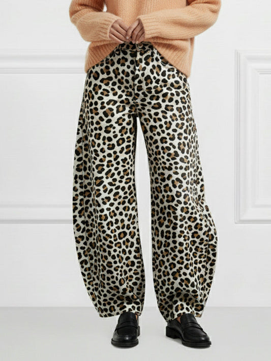 Bloomers Loose Leopard Pockets Pants