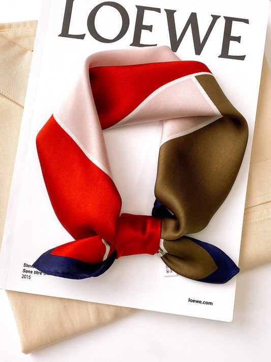 Square Vintage Color-Block Scarf