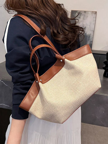 Contrast Color Zipper Shoulder Bags