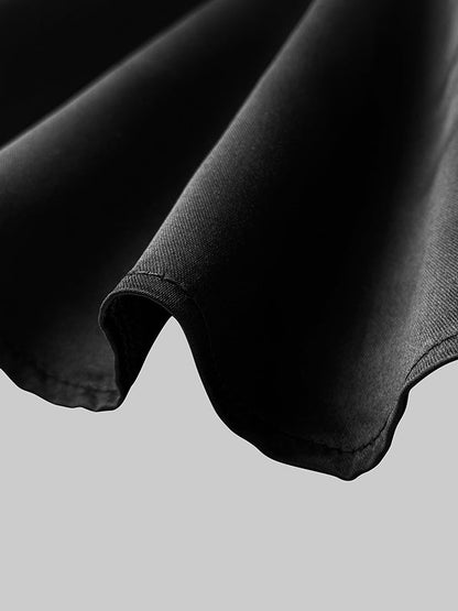 Short Sleeves Solid Color V-Neck Midi Dresses