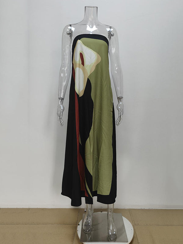 Robes longues tube amples à imprimé grande taille 