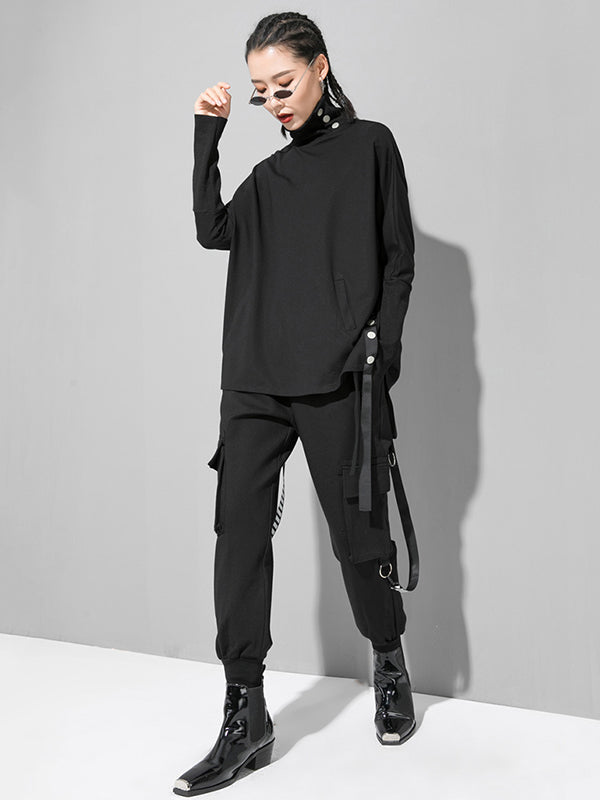 Original Solide Stehkragen T-Shirts Tops 