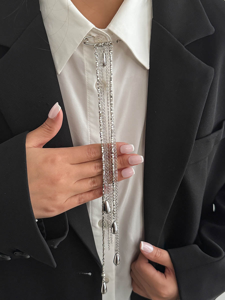 Tasseled Water Drop Brooch Accessories