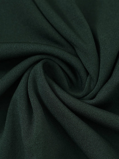 A-Line Long Sleeves Gauze Pleated Split-Joint V-Neck Midi Dresses