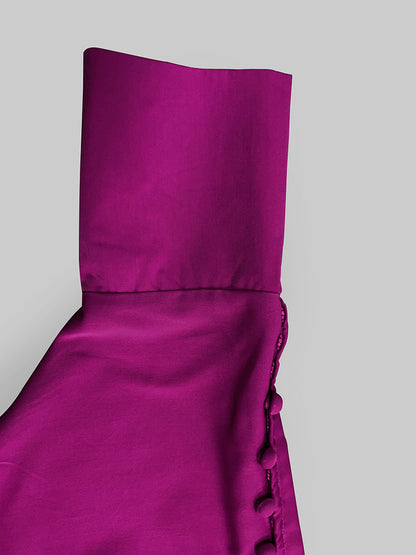 H-Line Loose Buttoned Solid Color Maxi Dresses