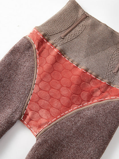 Pantalon thermique décontracté en velours à jambe skinny, couleur unie, garde au chaud 