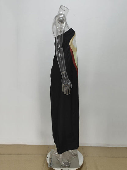 Robes longues tube amples à imprimé grande taille 