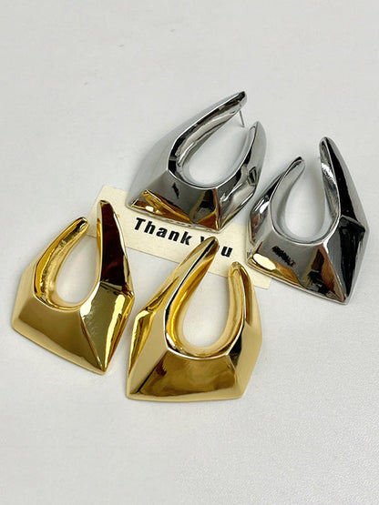 Boucles d'oreilles pendantes creuses géométriques Normcore 