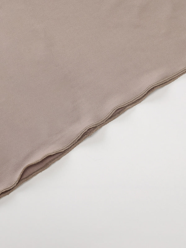 Robe longue fendue à capuche et manches longues, grande taille, couleur unie 