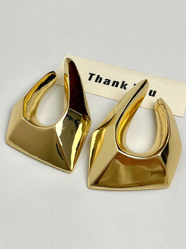 Boucles d'oreilles pendantes creuses géométriques Normcore 