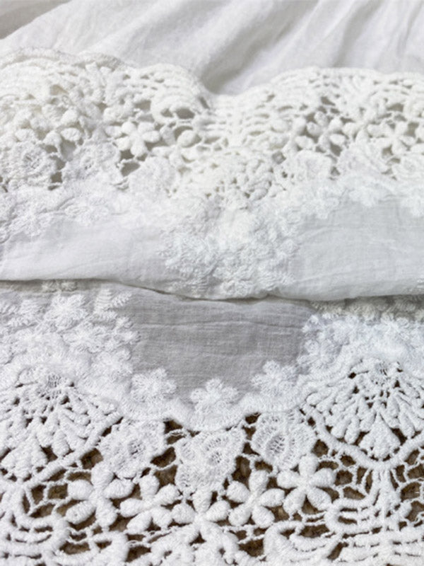 Vintage Loose Embroidered High Waisted Wide Leg Flared Pants