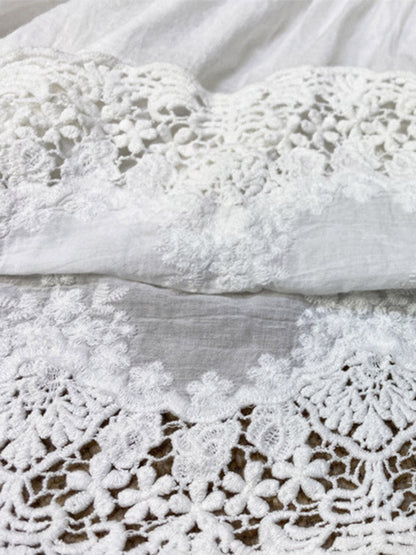 Vintage Loose Embroidered High Waisted Wide Leg Flared Pants