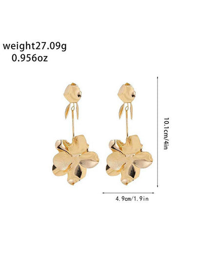 Flower Shape Geometric Drop Earrings