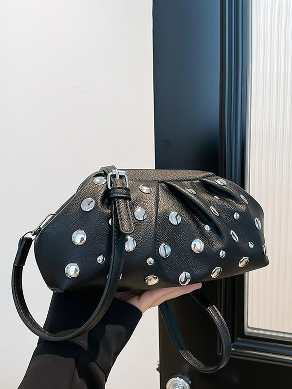 Pleated Rivet Split-Joint Mini Bags Shoulder Bags