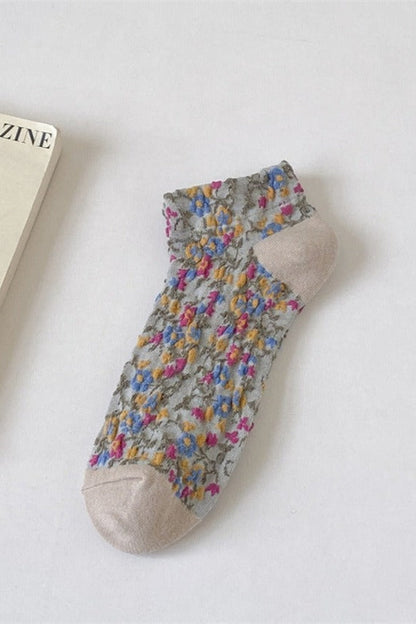 3-Pair Vintage Floral Ankle Socks