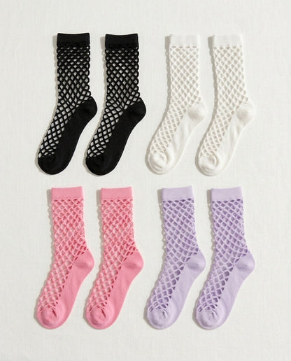 Midnight Lattice Fishnet Socks