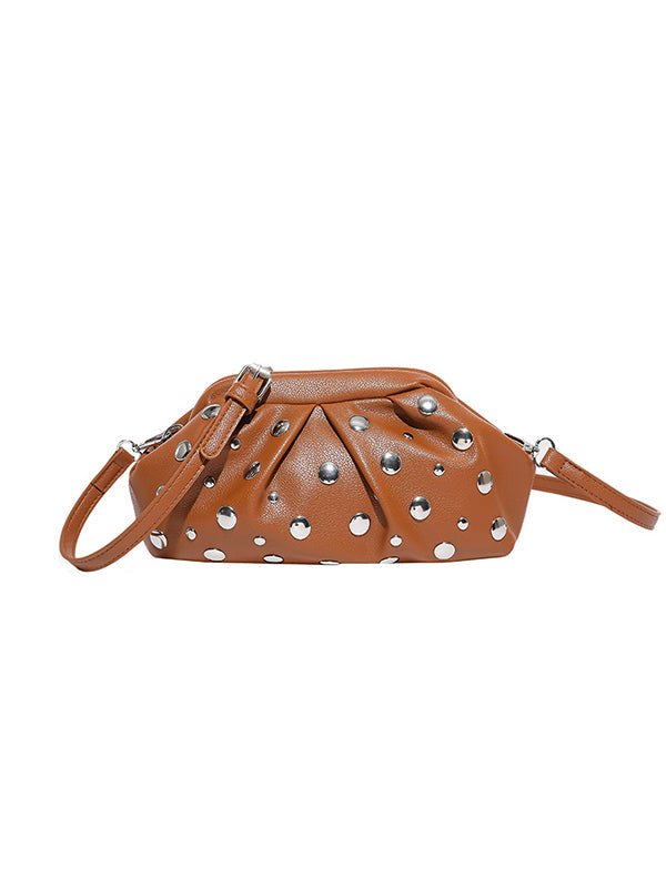 Pleated Rivet Split-Joint Mini Bags Shoulder Bags