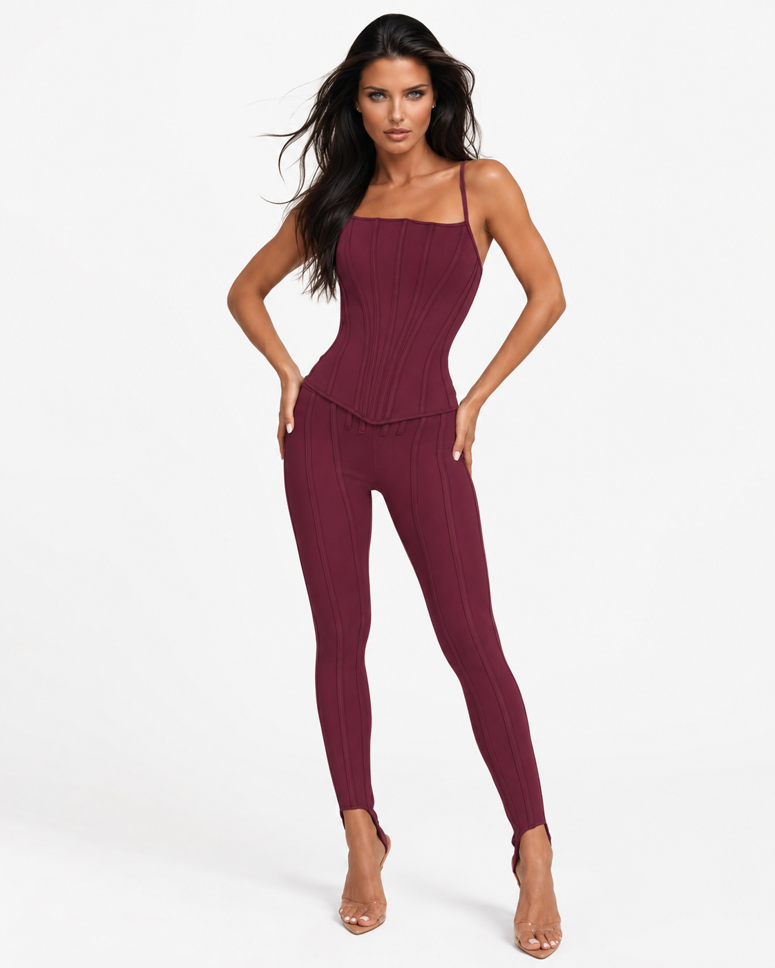 HATICE Power Curve Corset Set – Structured Corset Top & High-Rise Skinny Pants