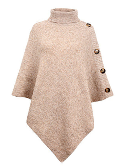 Casual 7 Colors High-Neck Sweater Cape