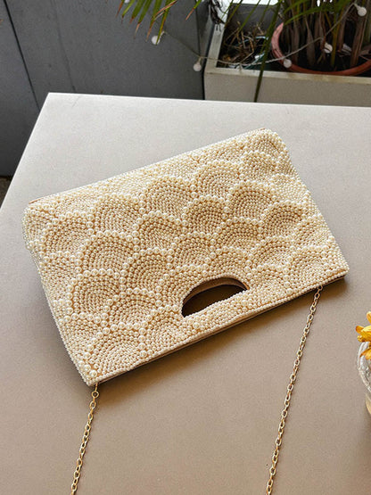 Solid Color Geometric Chains Handbags
