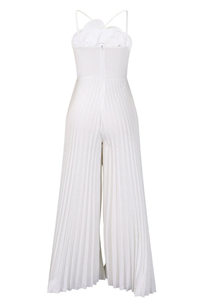 Jessica Flower Applique Pleated Jumpsuit