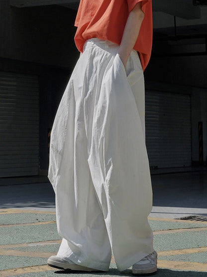 Loose Wide Leg Solid Color Split-Joint Casual Pants Bottoms Trousers