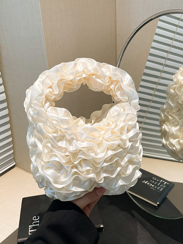 Ruffled Solid Color Mini Bags