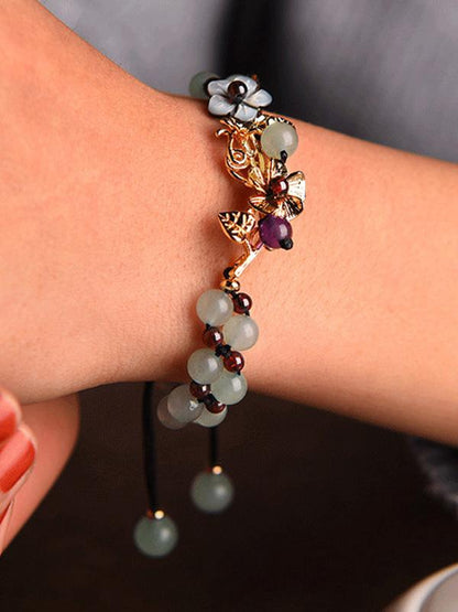 Fresh Crochet Garnet Bracelet