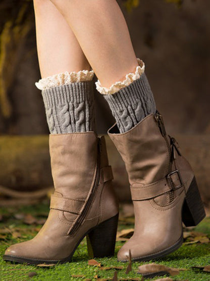 Original Creation Keep Warm Hollow Jacquard Leg Warmers Accessories