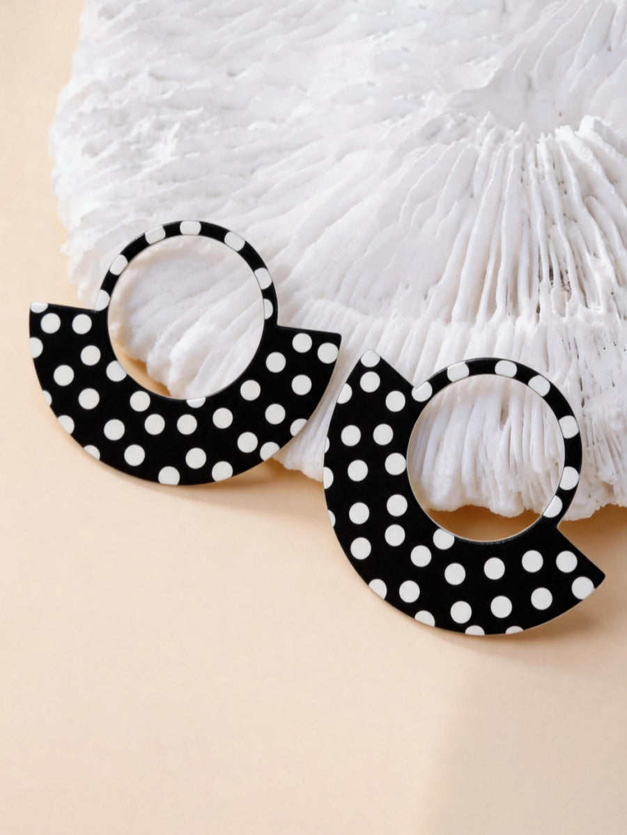 Polka-Dot Geometric Earrings Accessories