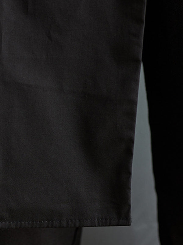 Irregular Clipping Solid Color Lapel Shirts Tops