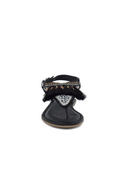 Risha Genuine Leather Tassel Sandals
